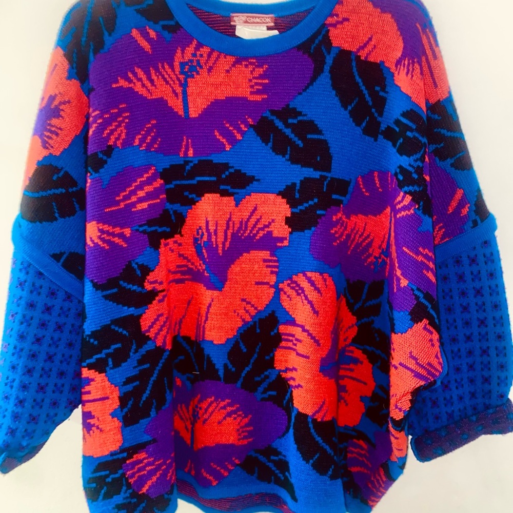Chaco Women's Blue Floral Sweater